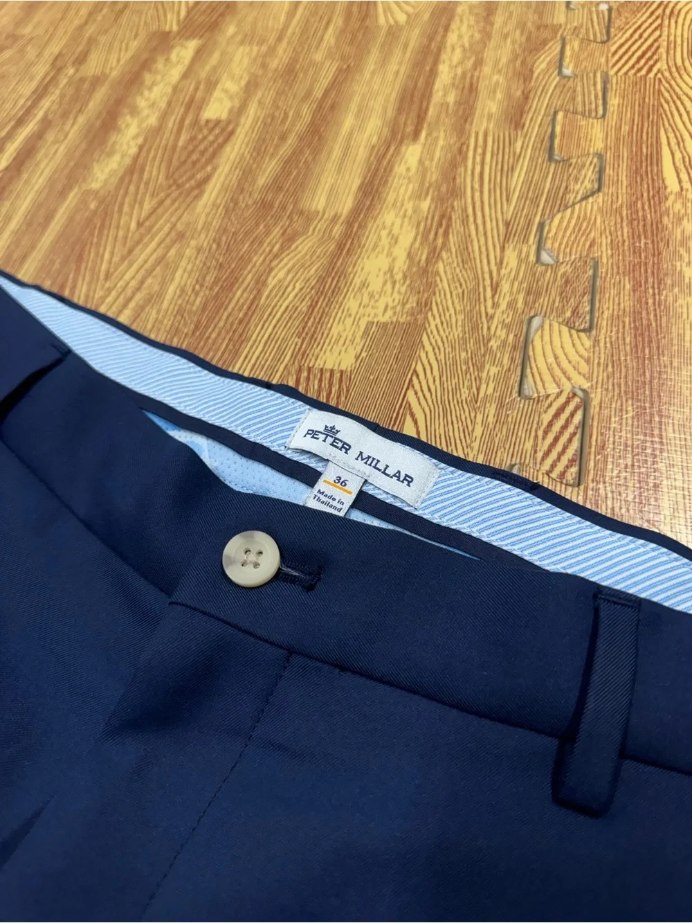 Peter Millar Navy Performance Flat-Front Golf Shorts